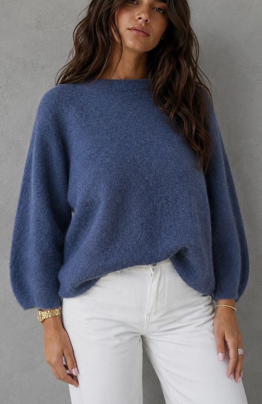 Soft angora knit navy