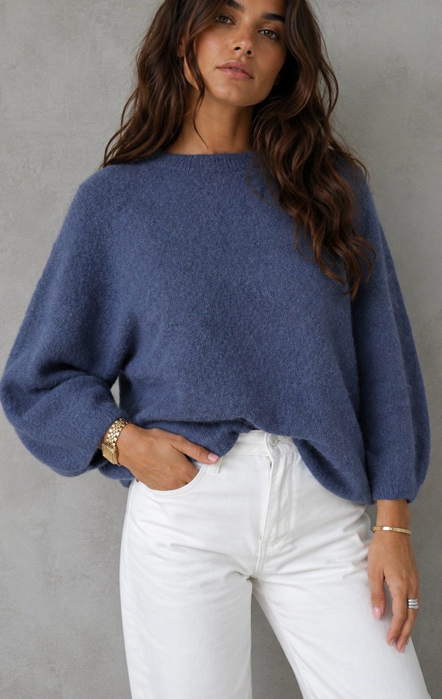 Soft angora knit navy