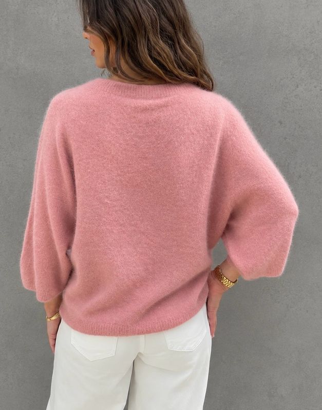 Soft angora knit dusty pink