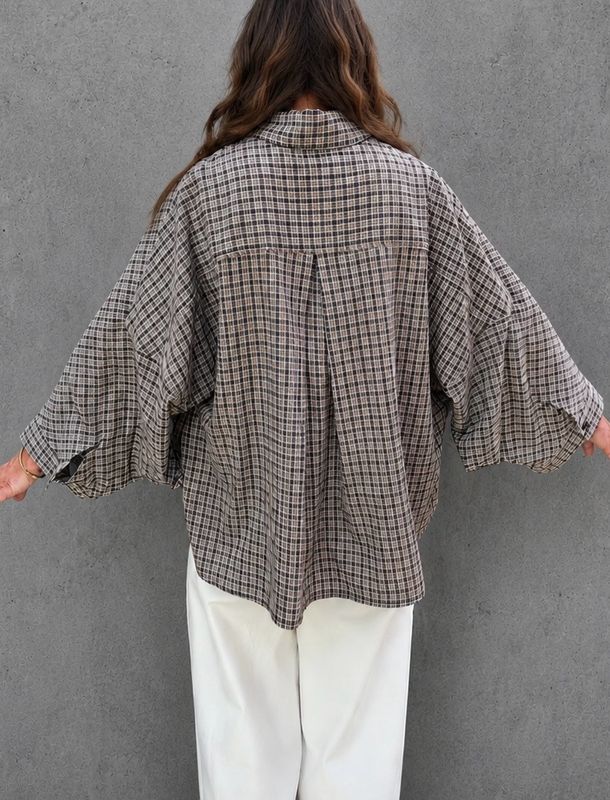 Checked shirt camel