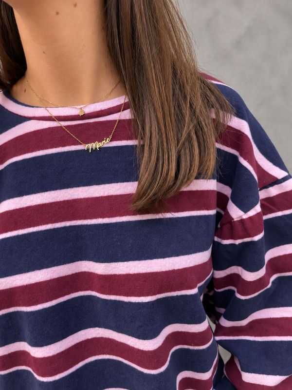 Morris striped knit navy