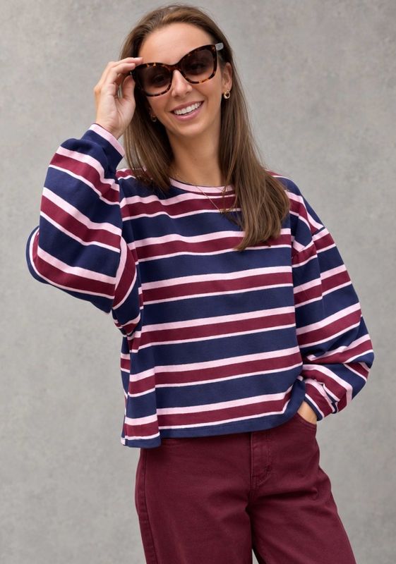 Morris striped knit navy