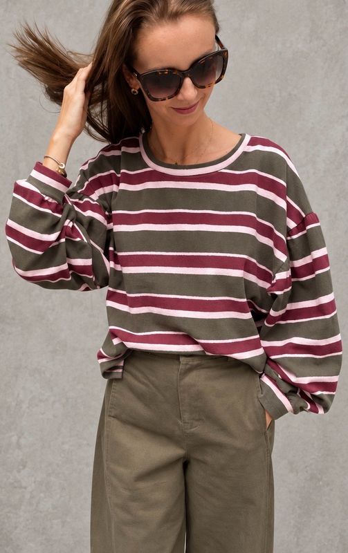 Morris striped knit kaki