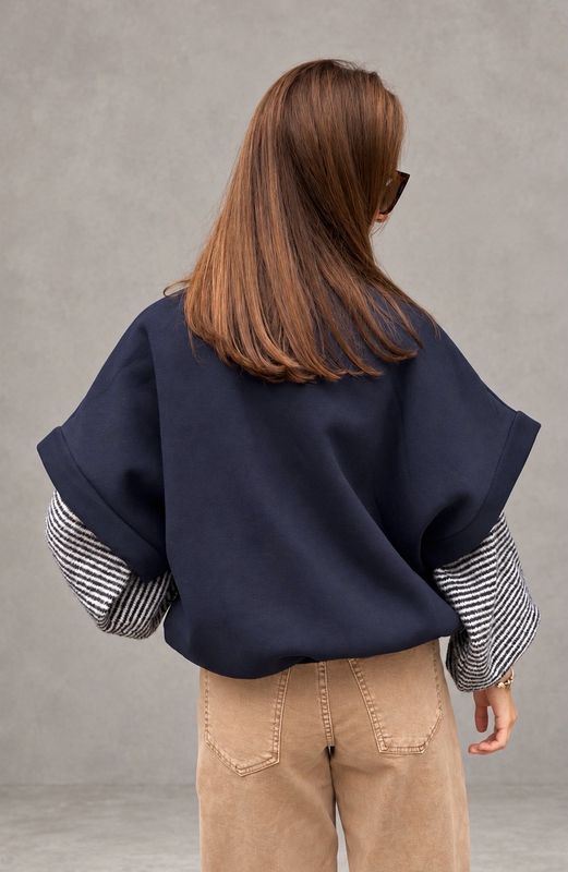 Fabens zip vest navy