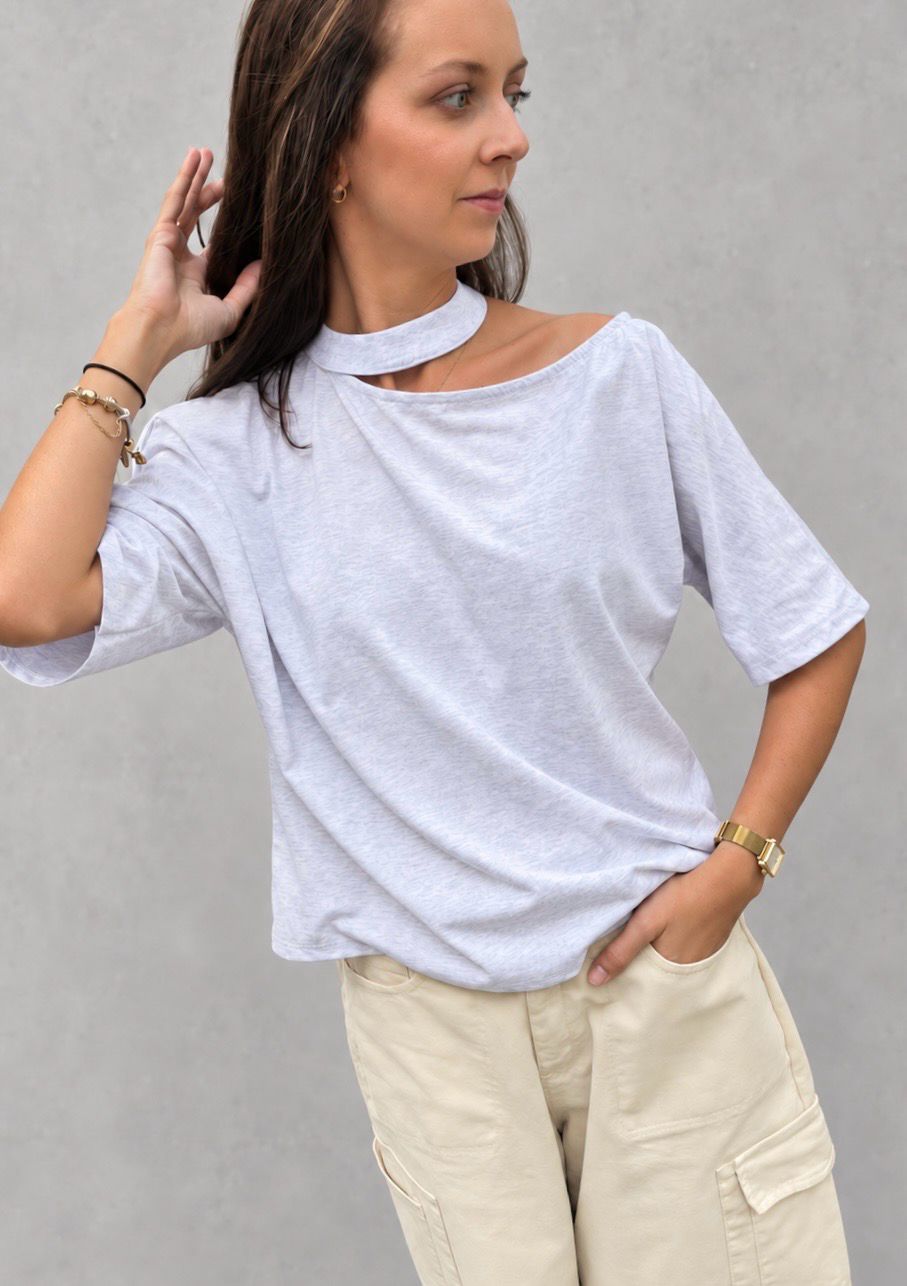 Tuscan cut out tee grey