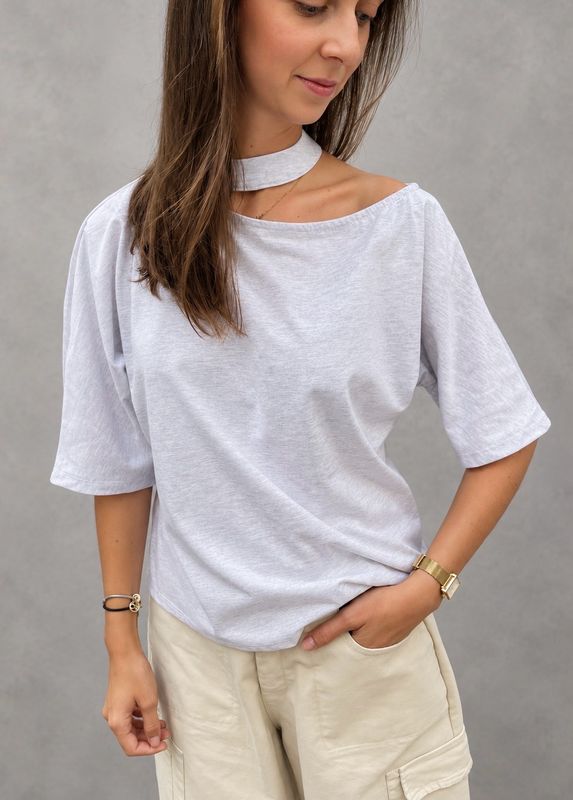 Tuscan cut out tee grey