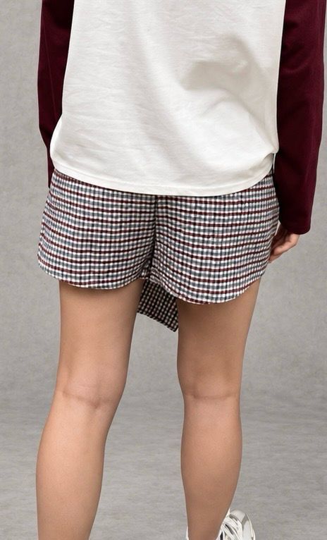Cinny checked skort burgundy
