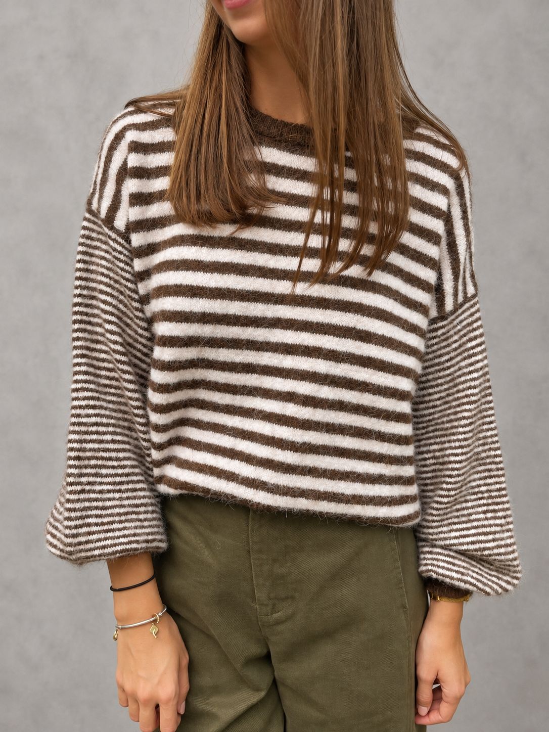 Striped bliss knit brown
