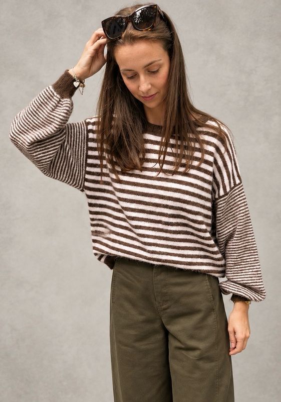 Striped bliss knit brown