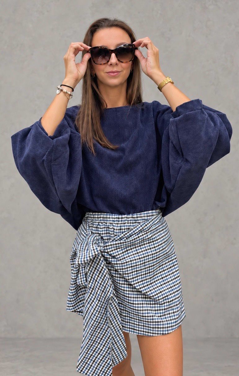 Velvet balloon sweater navy