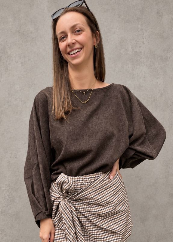 Velvet balloon sweater brown
