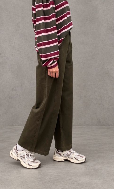 Wide leg pants kaki