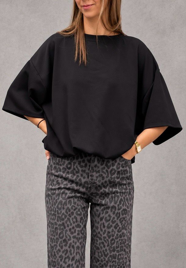 Puffed sweater black