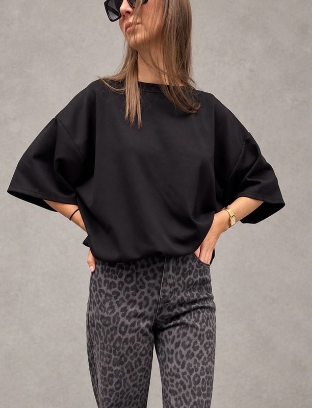 Puffed sweater black