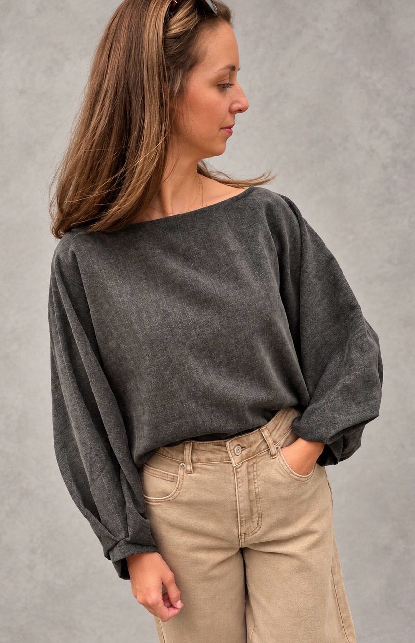 Velvet balloon sweater kaki