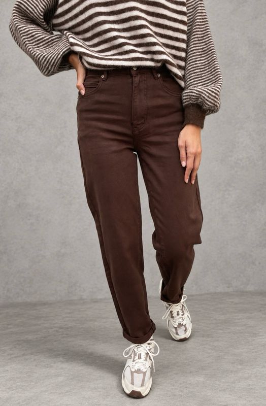 Mom denim brown