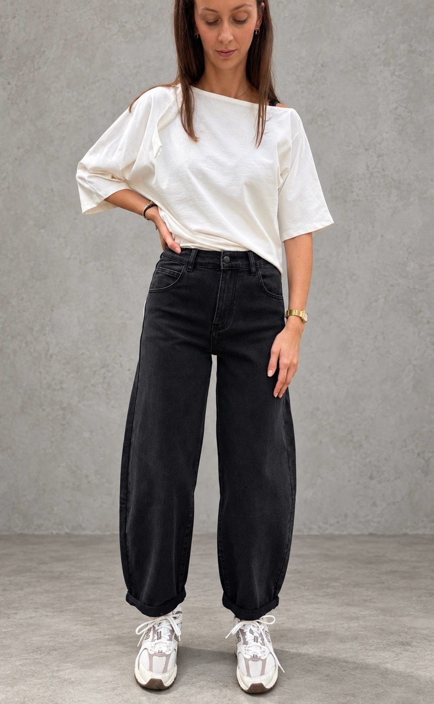 Balloon stretch denim black