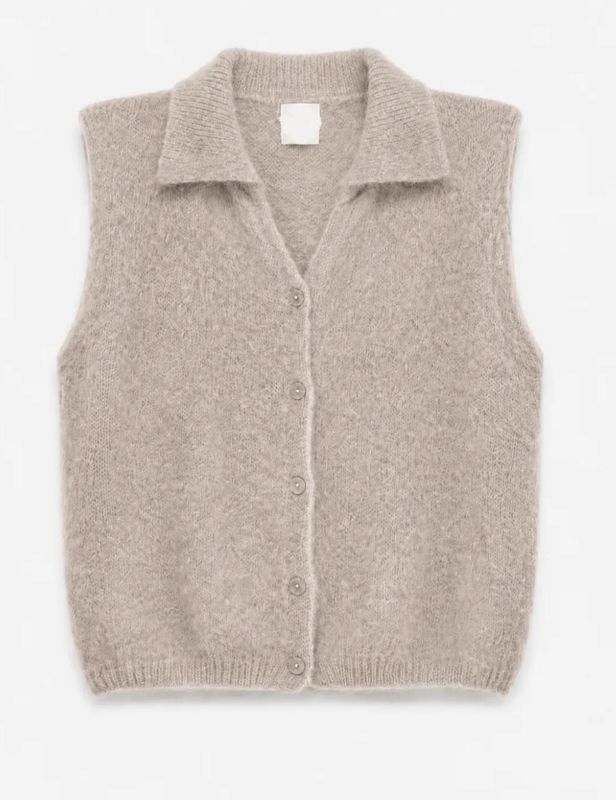 SL mohair vest beige