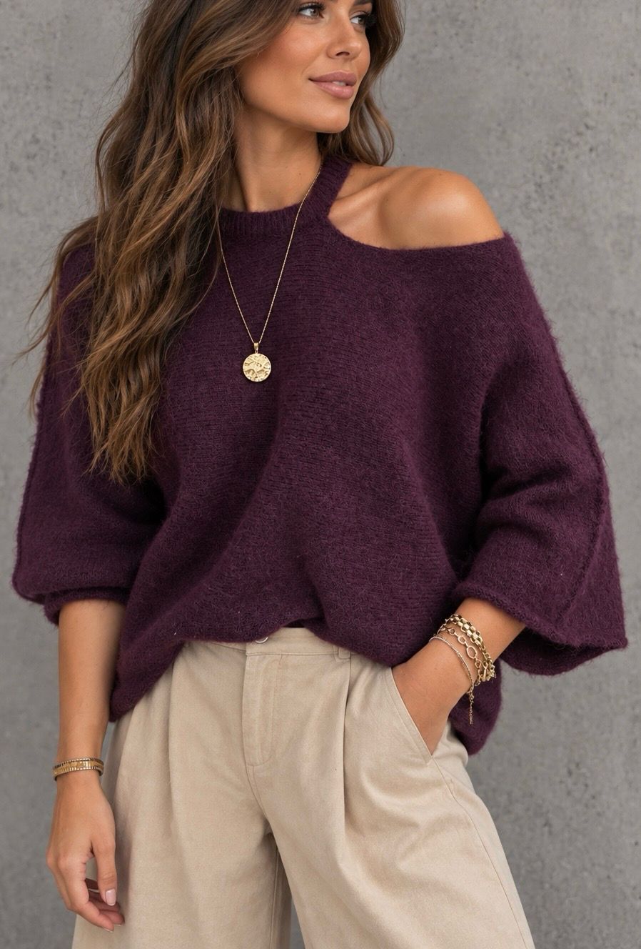 Tivy knit aubergine