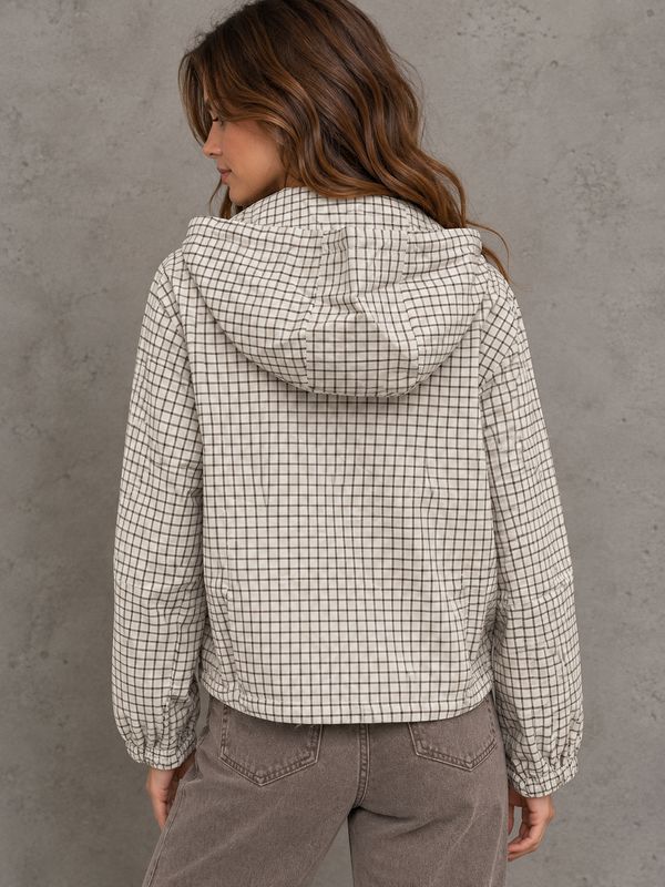 Checked jacket beige