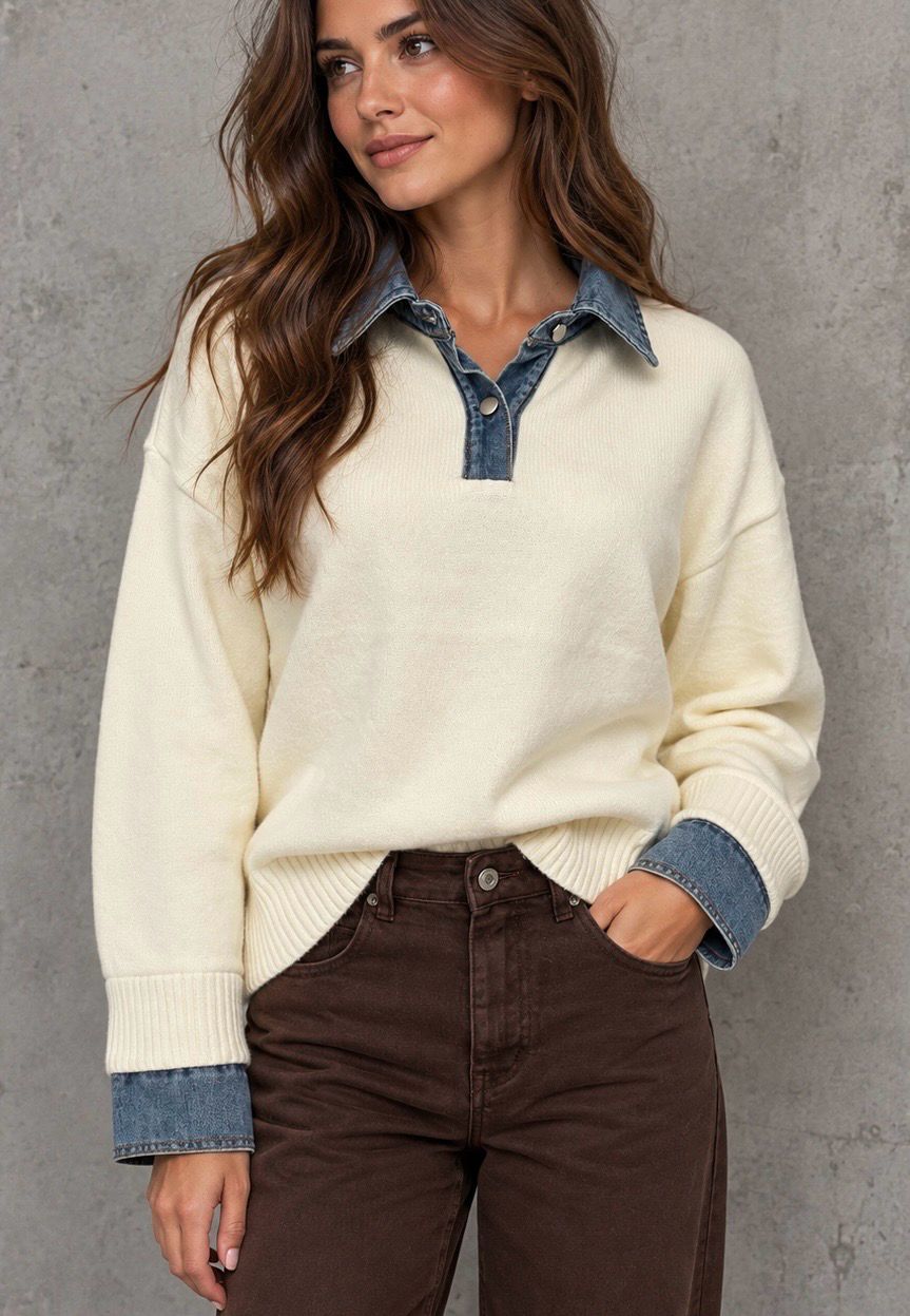 Denim knit ecru