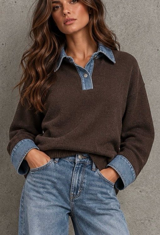 Denim knit brown