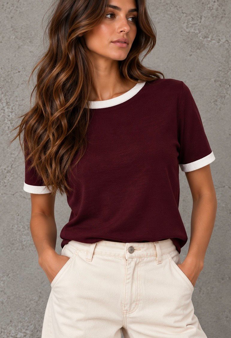 Contrast SS knit