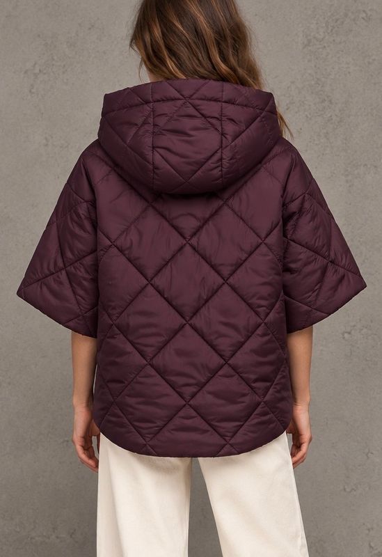 Quilted cape vest burgundy