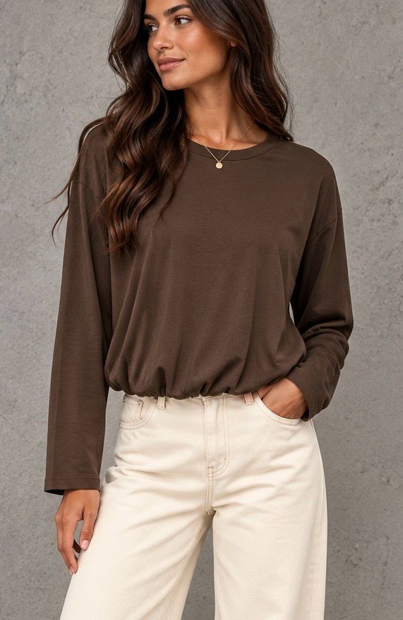 Puffed longsleeve brown