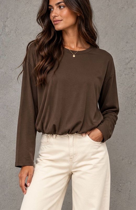 Puffed longsleeve brown