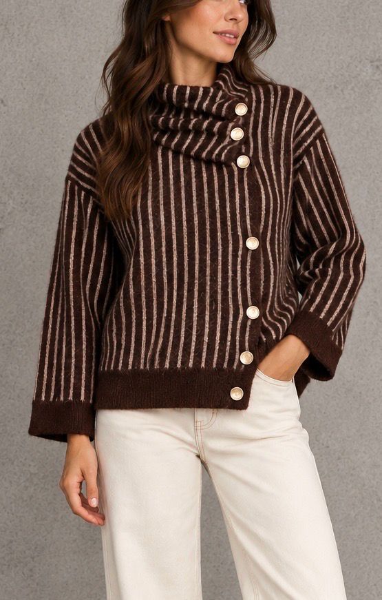 Striped cowl knit