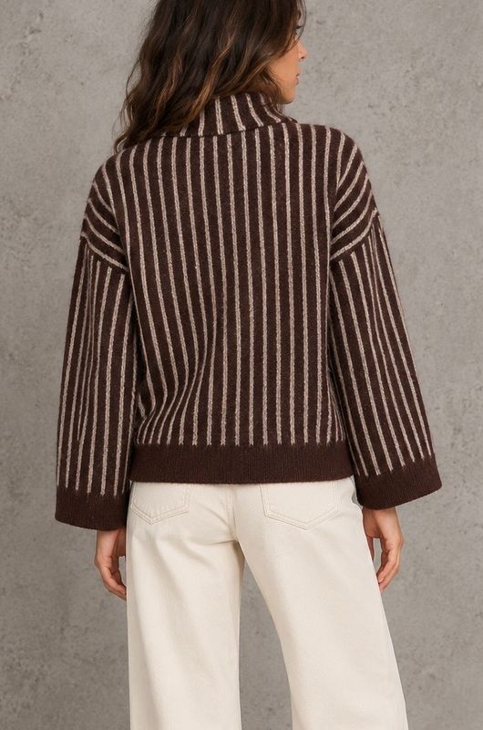 Striped cowl knit