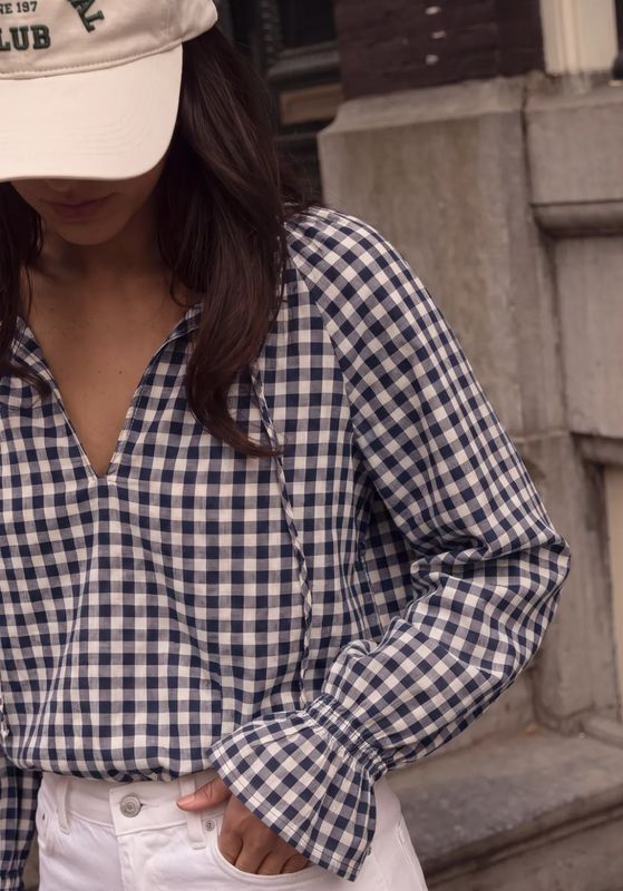 Checked shirt navy