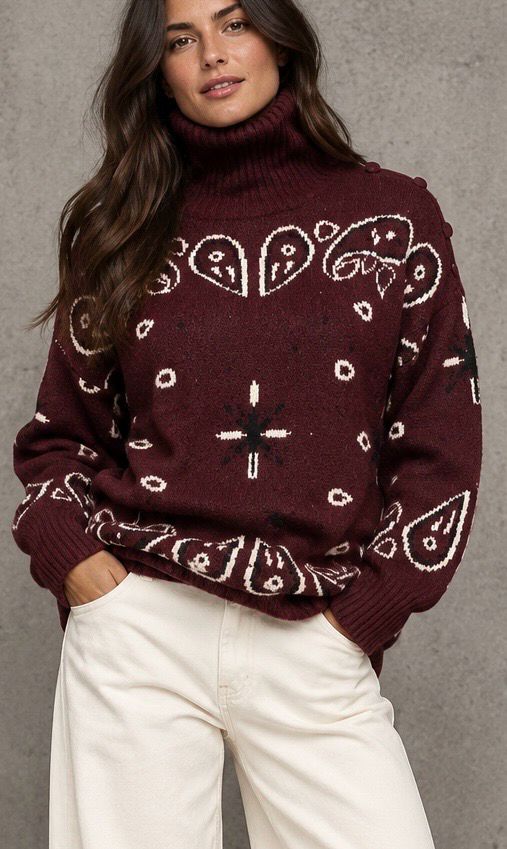 Bandana knit burgundy