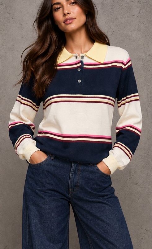 Donnie polo knit navy