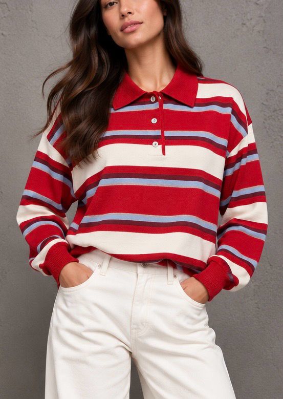 Ray polo knit red