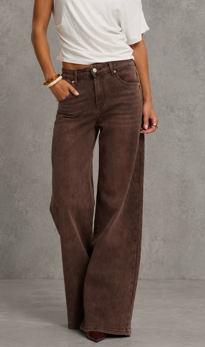 Wide leg denim Mahogany
