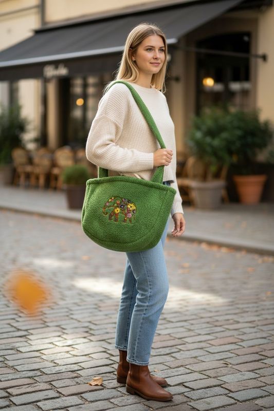 Torebka zielona baranek