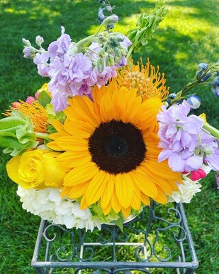 Pinned Sunflower by Twigs Floral Design