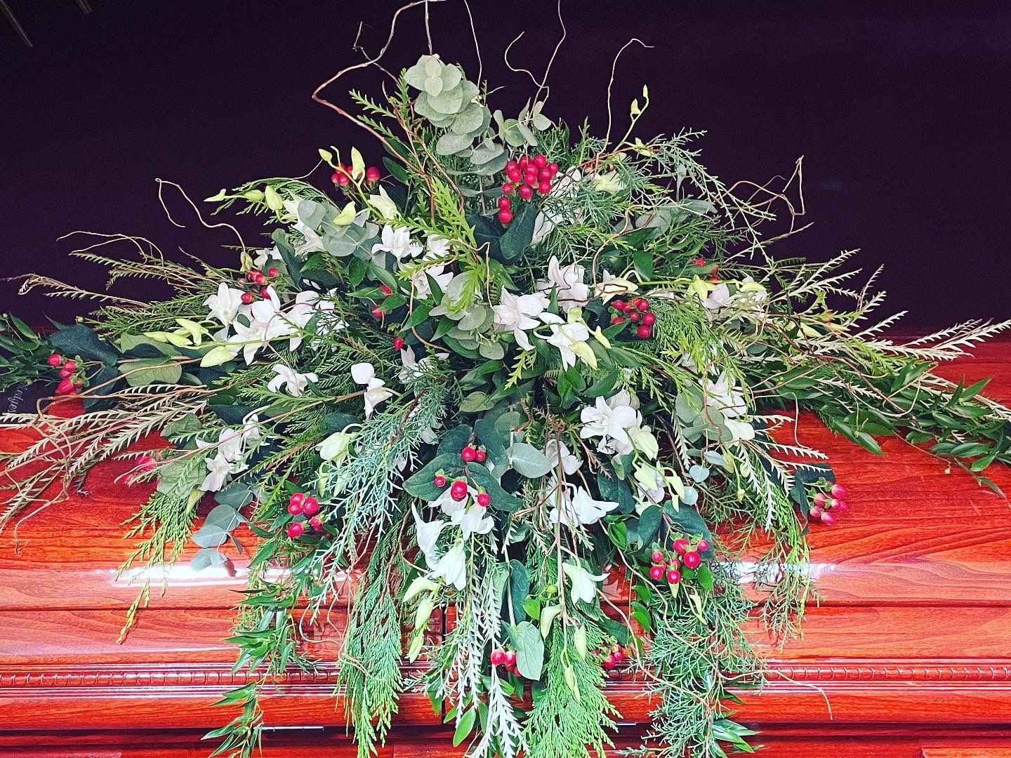 Woodland Casket Spray by Twigs Floral Design