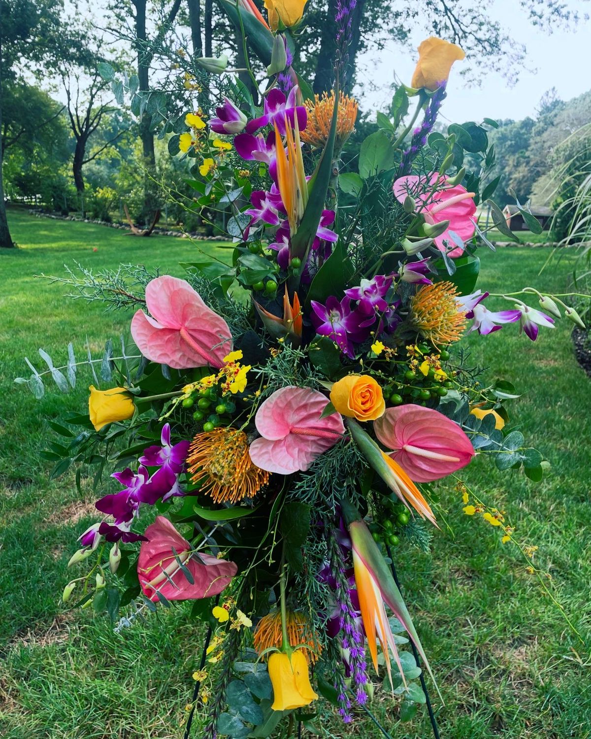 Tropique Easel Spray by Twigs Floral Design