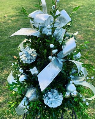 Silver Boxwood Tree by Twigs Floral Design