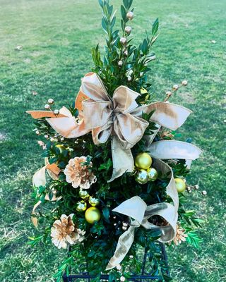 Gold Boxwood Tree by Twigs Floral Design