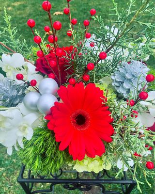 Silver and Red by Twigs Floral Design