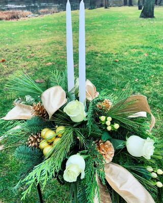 White Elegance Christmas Centerpiece by Twigs Floral Design