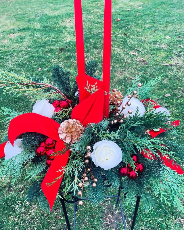 Christmas Traditions Centerpiece by Twigs Floral Design