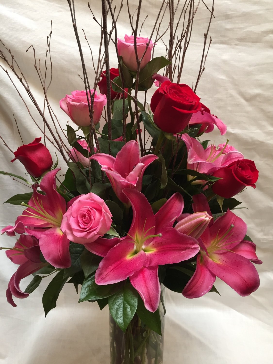 Lilies and Roses by Twigs Florist