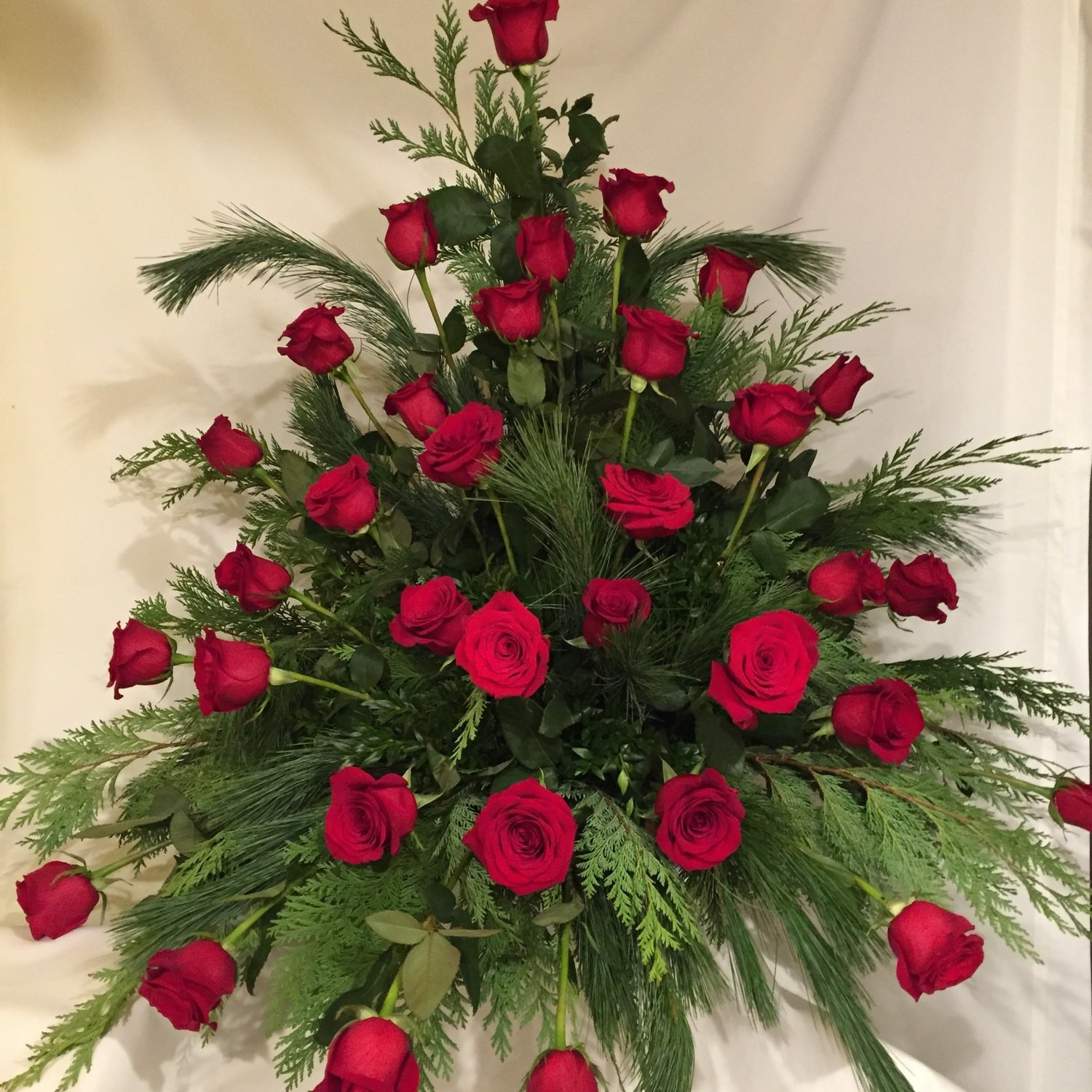 Simply Red Urn by Twigs Florist