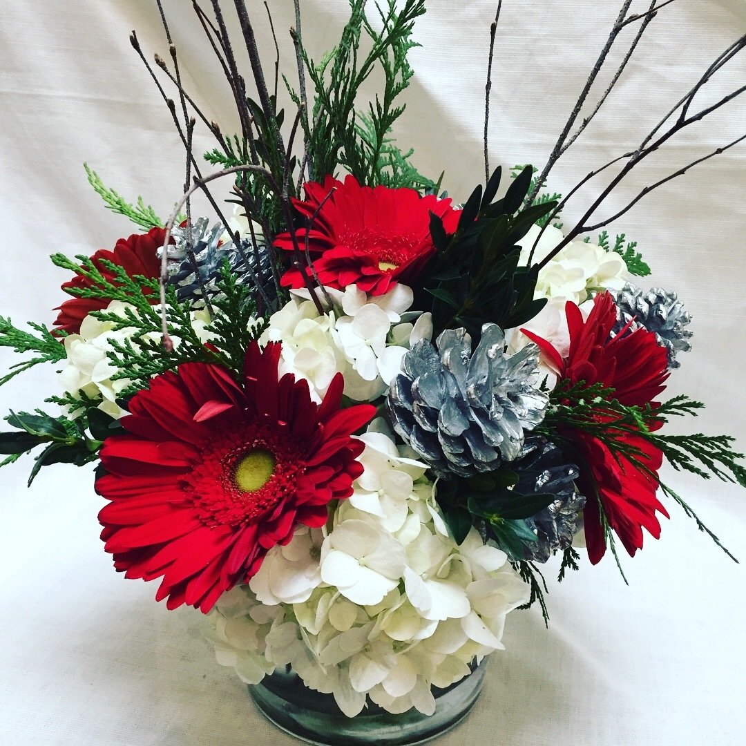 Silver and Red by Twigs Florist