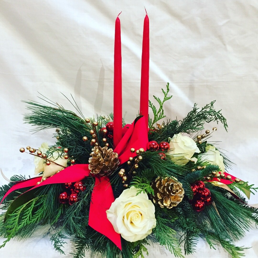 Christmas Traditions Centerpiece by Twigs Florist